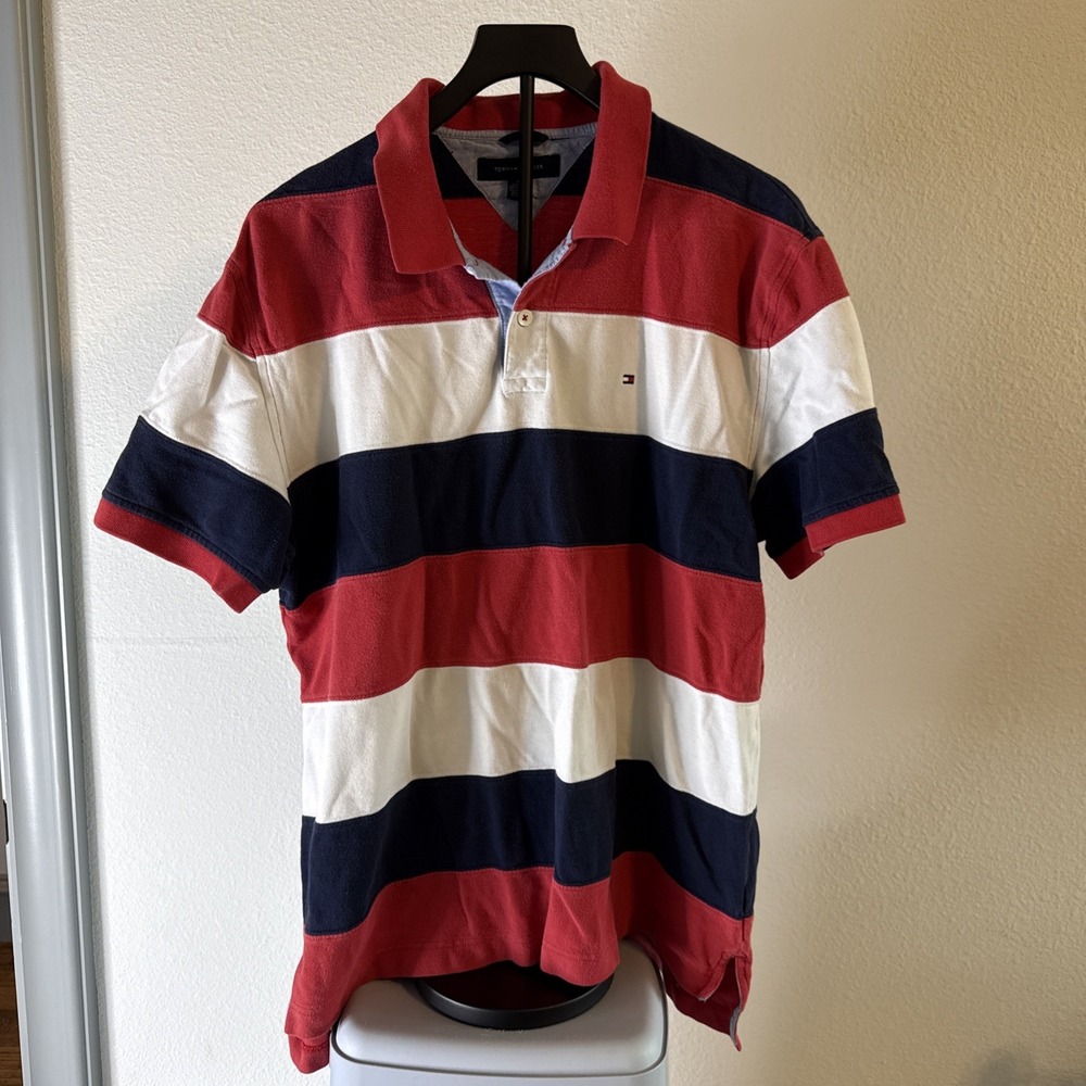 Tommy Hilfiger Men's Polo Shirt Short Sleeve Multicolor Striped Size XL